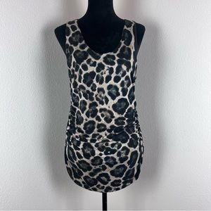 Velvet Graham and Spencer Shirt Women Extra Large Animal Print Ruched Wobwife